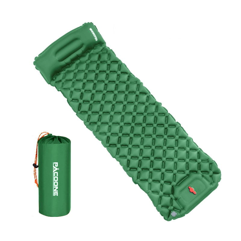 Aufblasbare Campingmatte mit Kissen – Leicht, Wasserdicht & Kompakt