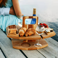 Klappbarer Holz-Picknicktisch mit Wein- und Snackfächern
