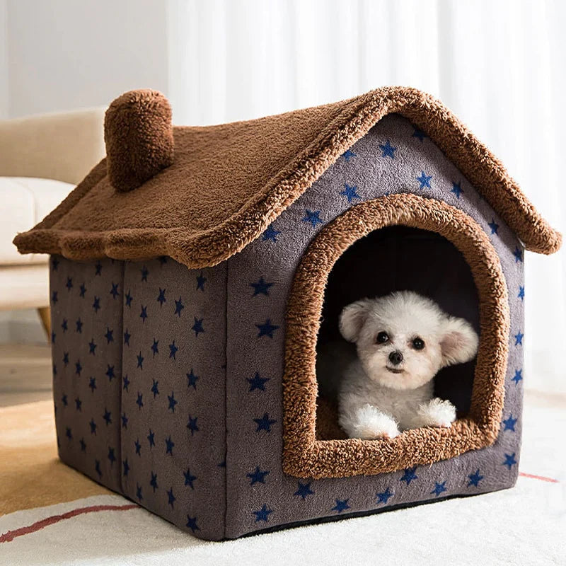 Weiches Tierhaus-Bett – Gemütliches Schlafhäuschen für Katzen & Kleinhunde
