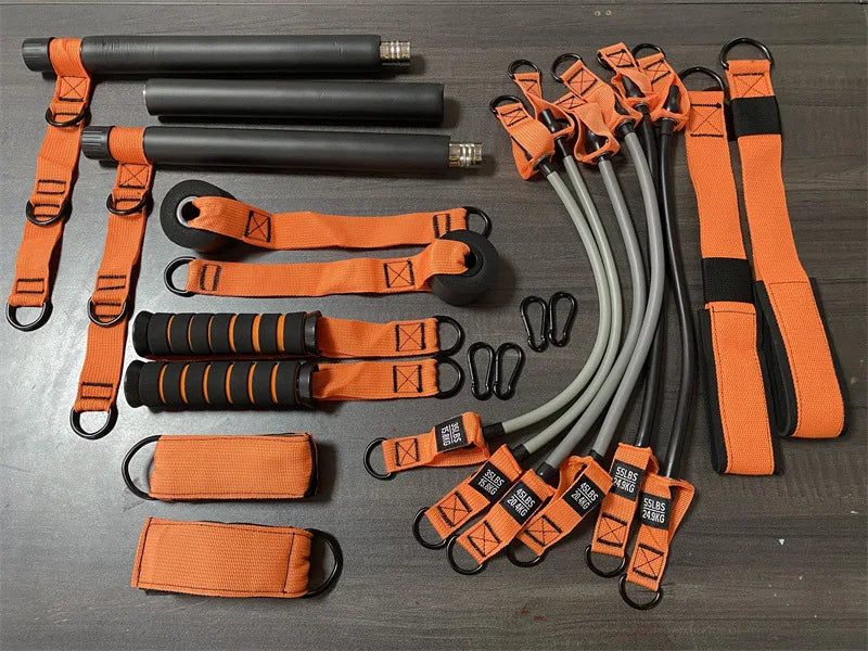Widerstandsband-Trainingsset für Zuhause mit Stange und Zubehör