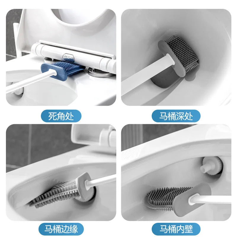 Silikon-Toilettenbürste mit Wandhalterung – Hygienisch und leicht zu reinigen
