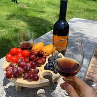 Klappbarer Holz-Picknicktisch mit Weinglashaltern & Flaschenhalter
