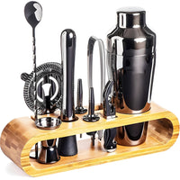 Cocktail-Set mit Bambus-Ständer – 10-teilig