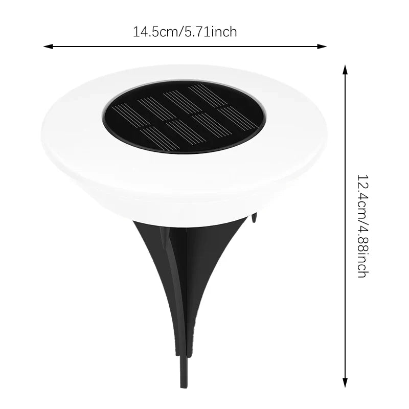Solar-Bodenleuchte mit 14 LEDs und 360°-Bodenbeleuchtung – 4er-Set