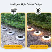 Solar-Bodenleuchte mit 14 LEDs und 360°-Bodenbeleuchtung – 4er-Set