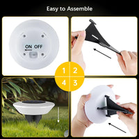 Solar-Bodenleuchte mit 14 LEDs und 360°-Bodenbeleuchtung – 4er-Set