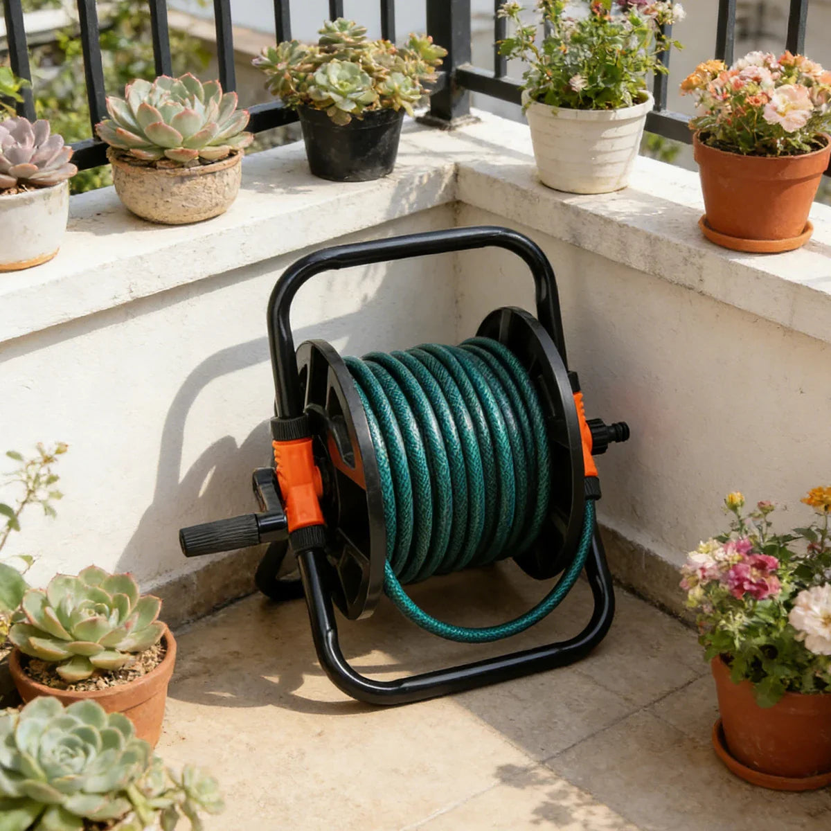 Tragbare Gartenschlauchtrommel mit Kurbelgriff – Ordentliche Aufbewahrung für jeden Garten