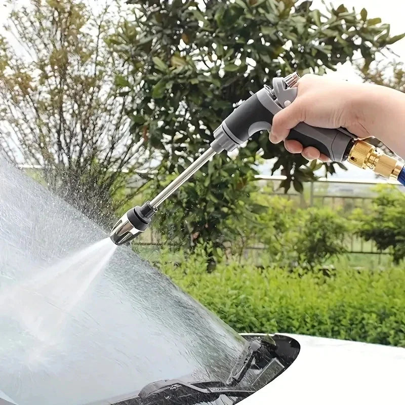 Dehnbarer Gartenschlauch mit Hochdruck-Sprühpistole – Dehnt sich auf die 3-fache Länge aus