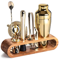 Cocktail-Set mit Bambus-Ständer – 10-teilig
