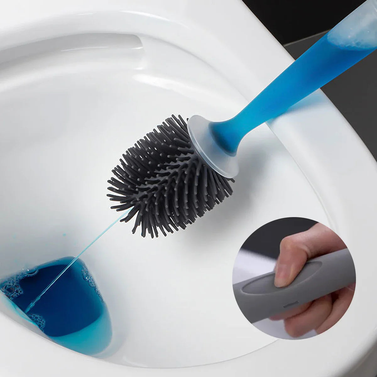 Silikon-Toilettenbürste mit Seifenspender – Hygienisch und Ohne Kontakt
