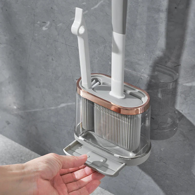 Silikon-Toilettenbürsten-Set mit Wandhalterung & Abflussreiniger