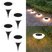 Solar-Bodenleuchte mit 14 LEDs und 360°-Bodenbeleuchtung – 4er-Set