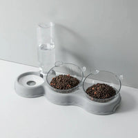 3-in-1 Futternapf-Set mit automatischem Wasserspender