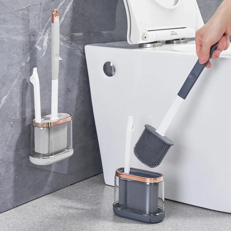 Silikon-Toilettenbürsten-Set mit Wandhalterung & Abflussreiniger