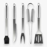 Edelstahl-Grillbesteck-Set mit Tragetasche – 3-teilig oder 5-teilig