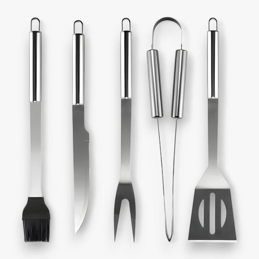 Edelstahl-Grillbesteck-Set mit Tragetasche – 3-teilig oder 5-teilig