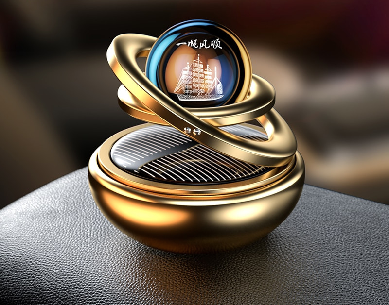 Solar-Autoduft – Rotierendes Orbital-Design mit Duftstein