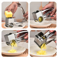Edelstahl-Rotationsreibe – Handkurbel für Käse und Gemüse
