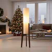 Skandinavische Stehlampe mit Walnussfuß und dimmbarem LED