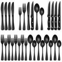 Schwarzes Besteck-Set 24-teilig – Komplett für 4 Personen