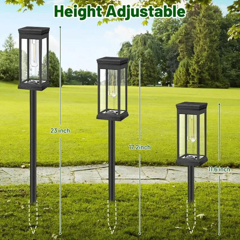 Solar-Wegeleuchte im Laternen-Design mit Glühfaden-Optik – 2er-Set