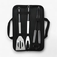 Edelstahl-Grillbesteck-Set mit Tragetasche – 3-teilig oder 5-teilig