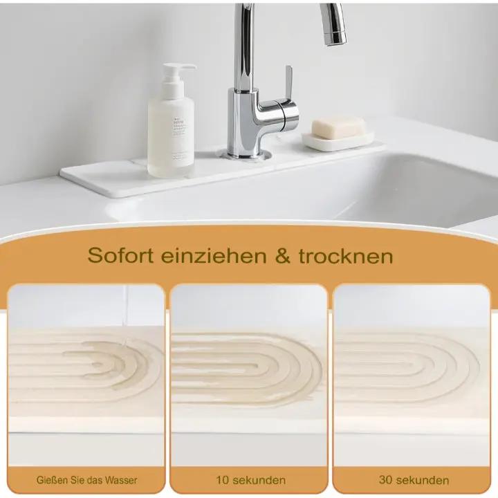 Saugstarke Steinmatte für Küche & Bad – Stilvoll, sauber und langlebig (2-teiliges Set)