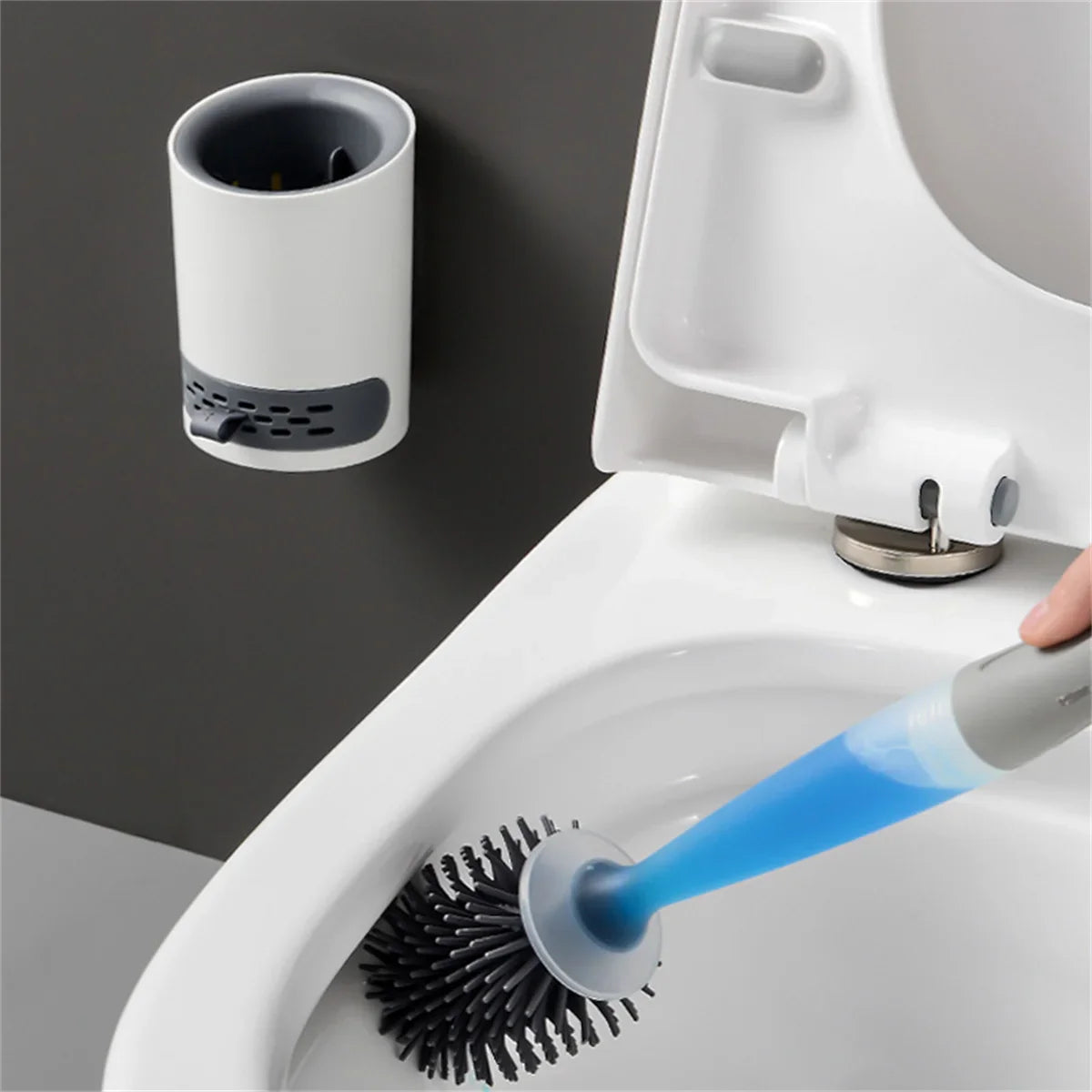 Silikon-Toilettenbürste mit Seifenspender – Hygienisch und Ohne Kontakt