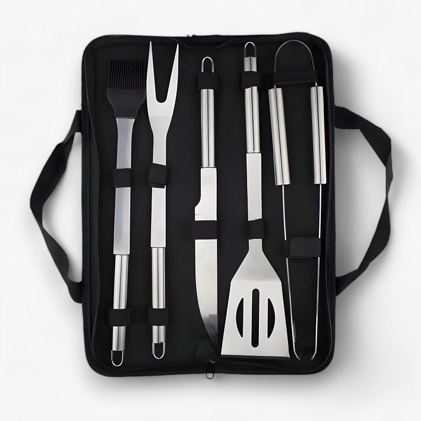 Edelstahl-Grillbesteck-Set mit Tragetasche – 3-teilig oder 5-teilig