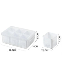 Kühlschrank-Frischhaltebox mit Ablaufeinsatz und Deckel – 6 Fächer
