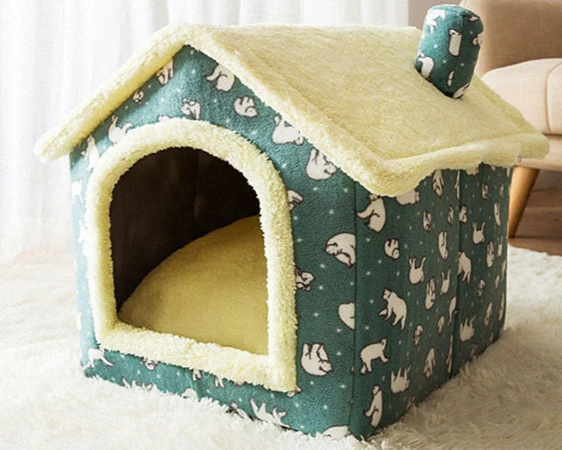 Weiches Tierhaus-Bett – Gemütliches Schlafhäuschen für Katzen & Kleinhunde