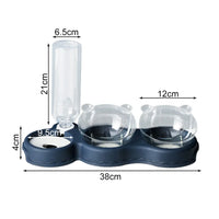 3-in-1 Futternapf-Set mit automatischem Wasserspender