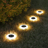 Solar-Bodenleuchte mit 14 LEDs und 360°-Bodenbeleuchtung – 4er-Set