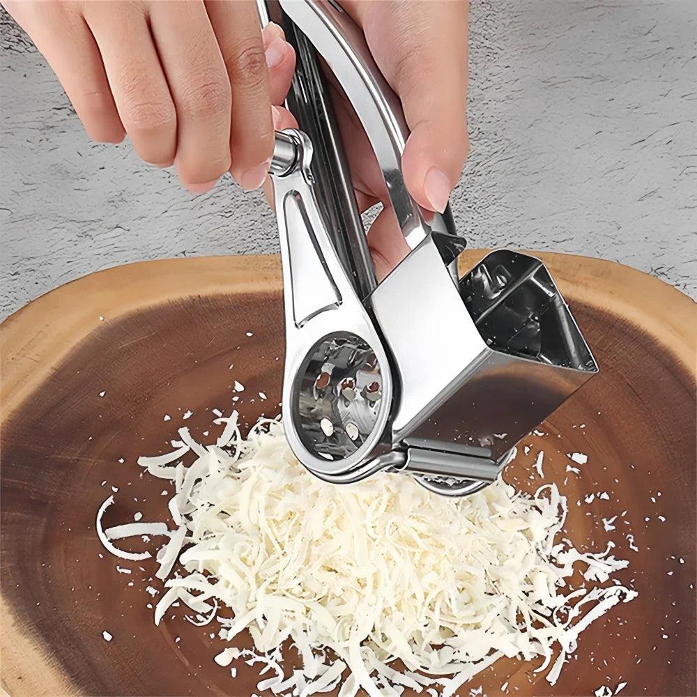 Edelstahl-Rotationsreibe – Handkurbel für Käse und Gemüse