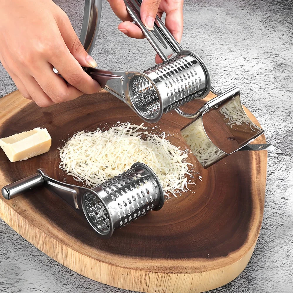 Edelstahl-Rotationsreibe – Handkurbel für Käse und Gemüse