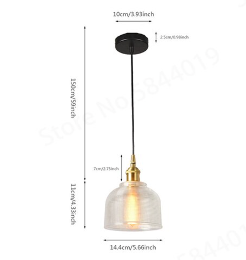 Retro Glas Pendelleuchte