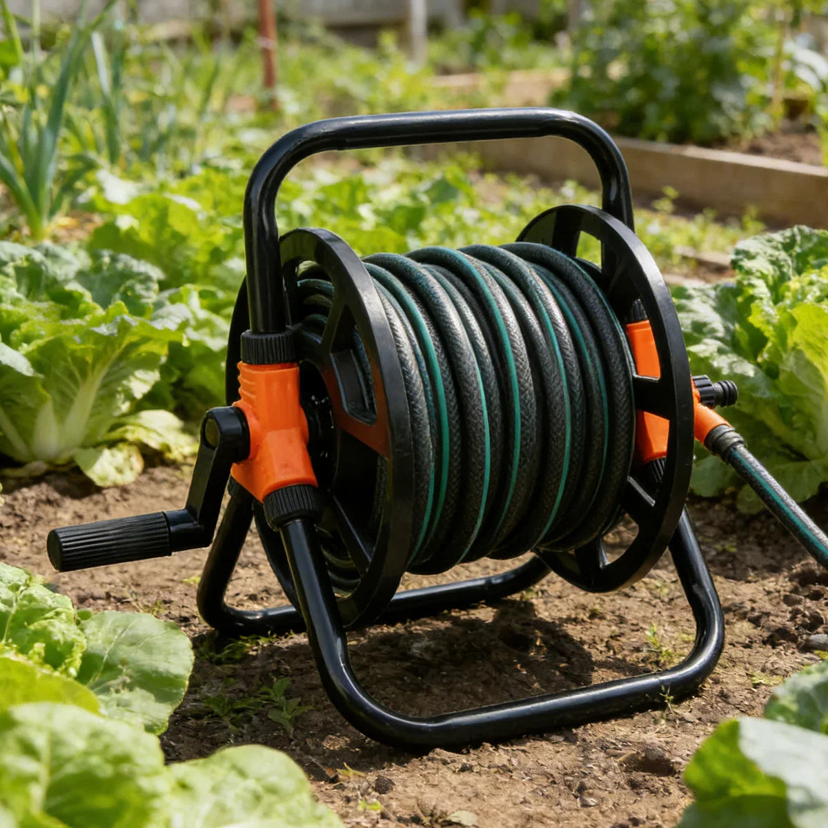 Tragbare Gartenschlauchtrommel mit Kurbelgriff – Ordentliche Aufbewahrung für jeden Garten