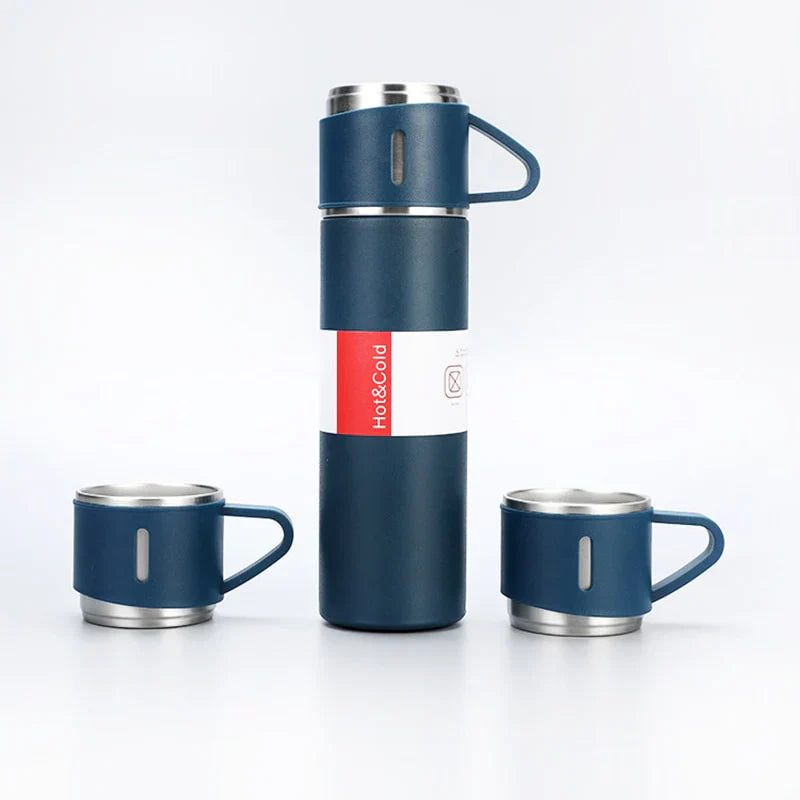 Thermoskanne Geschenkset mit 3 Bechern – Warm & Kalt, 500 ml