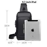 Crossbody-Bag mit USB-Anschluss & Zahlenschloss – Diebstahlsicher
