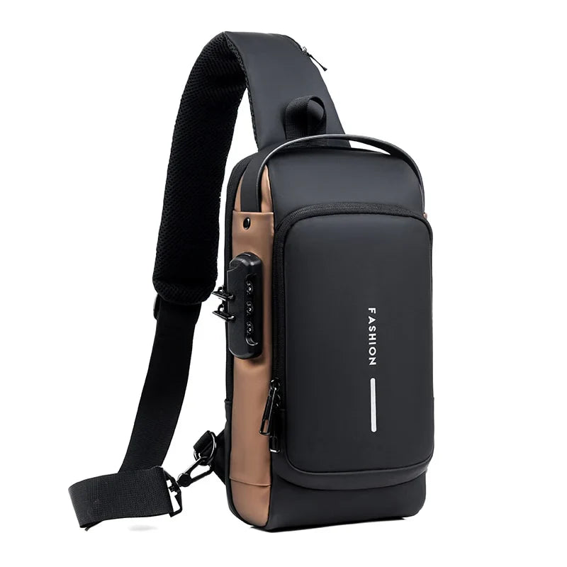 Crossbody-Bag mit USB-Anschluss & Zahlenschloss – Diebstahlsicher