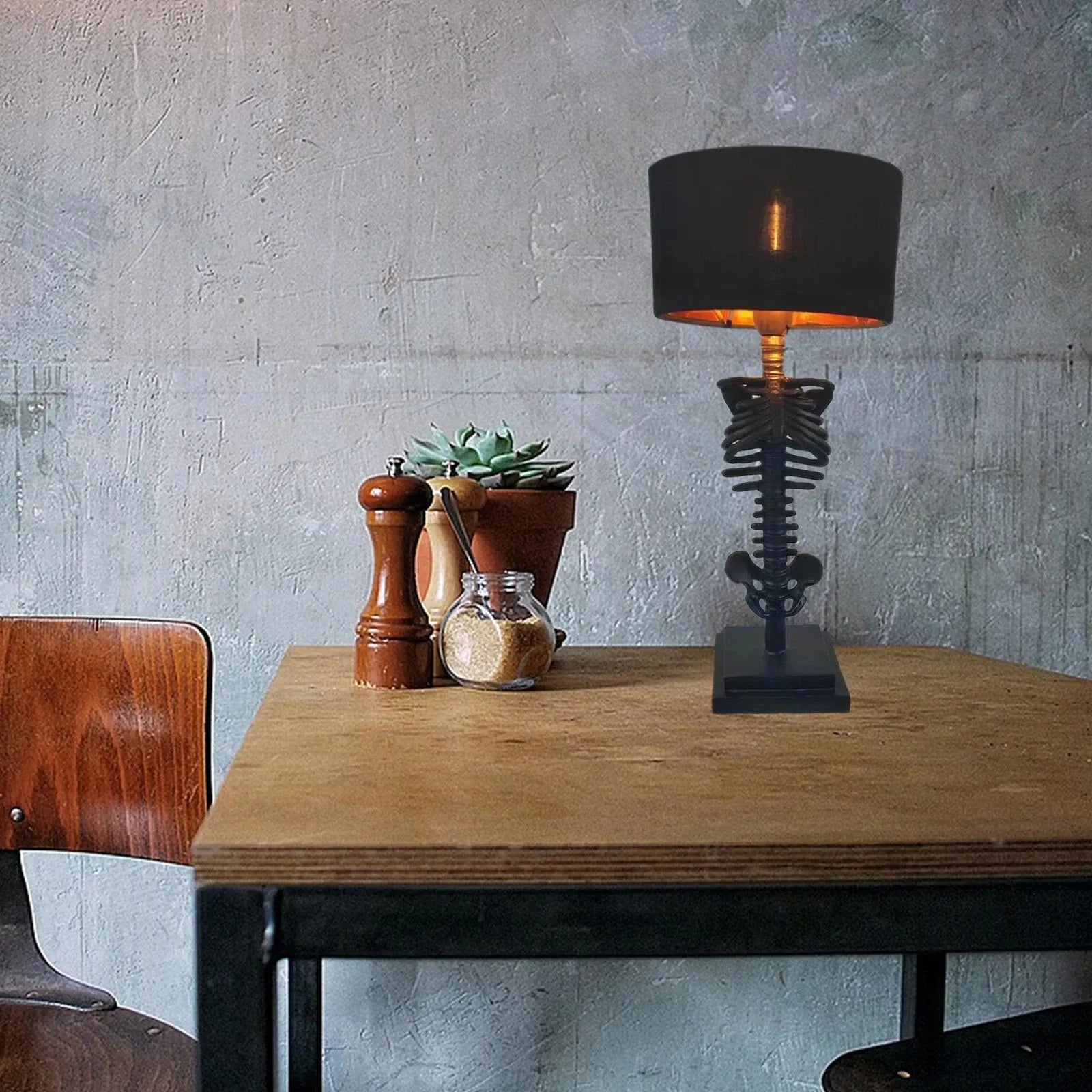 Gothic Skelett Tischlampe