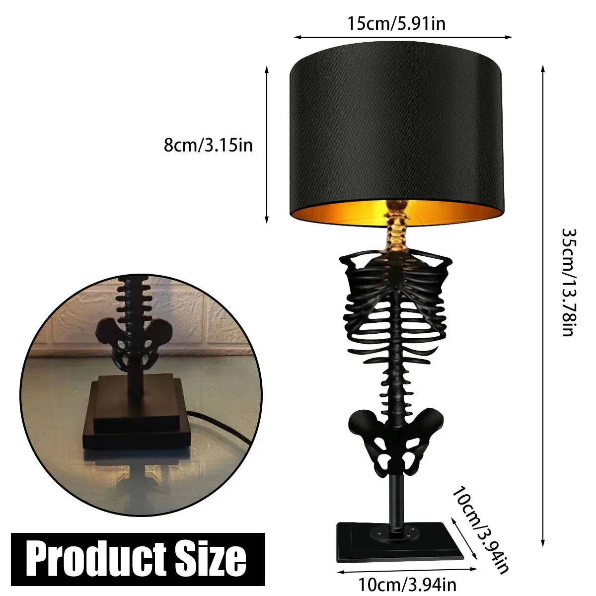 Gothic Skelett Tischlampe