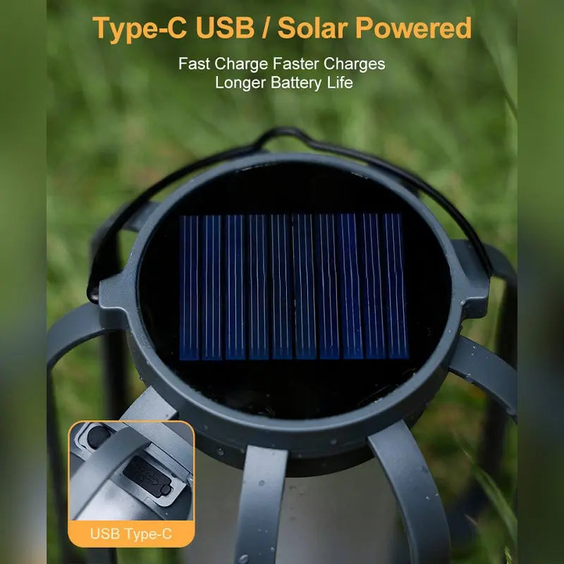 Solar Laterne mit 4 Einstellungen – Ideal für Camping & Gartenpartys