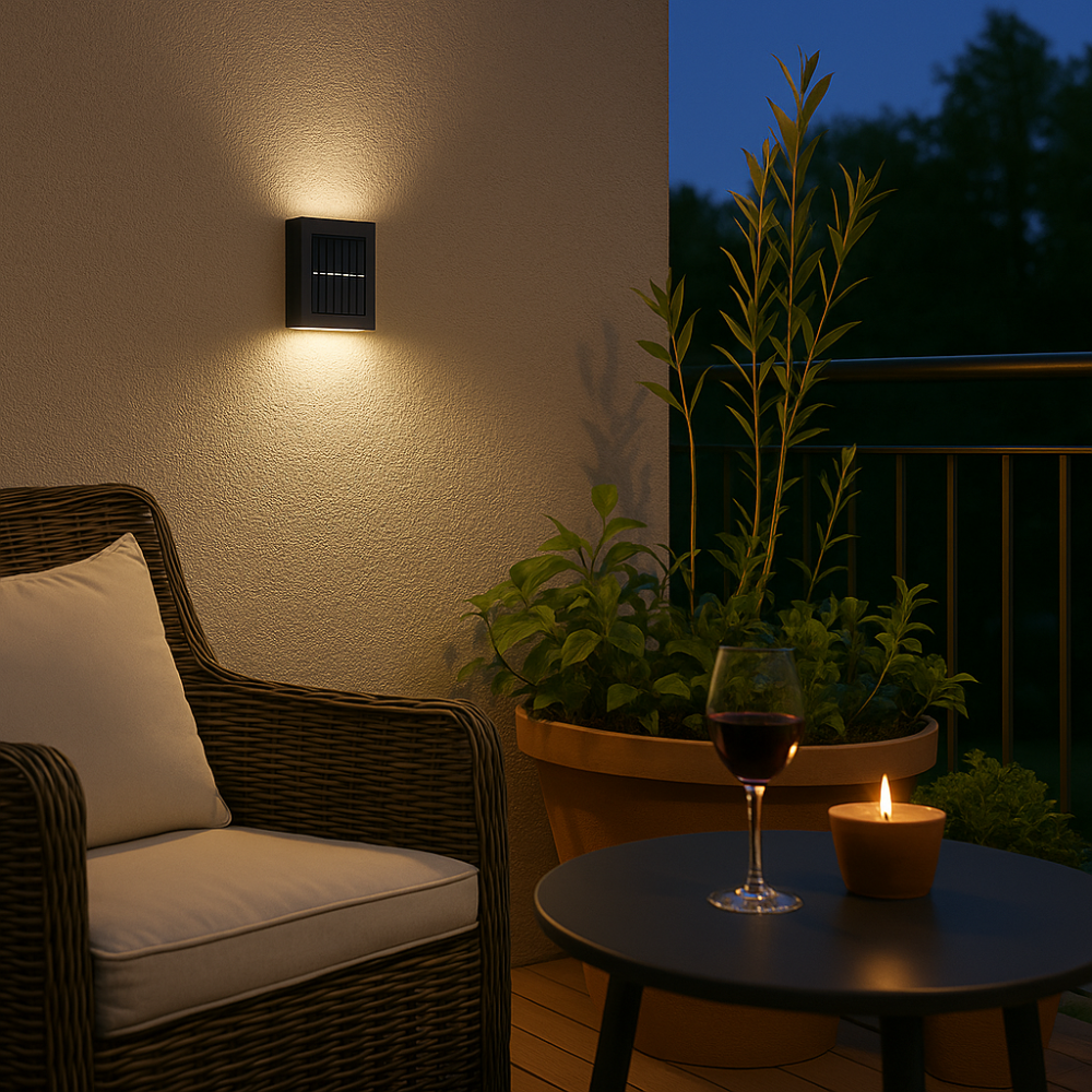 Solar-LED-Wandlampe – Warmes Licht ohne Kabel (4er-Set)
