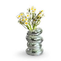 Spiegelkachel-Vase mit Spiraldesign