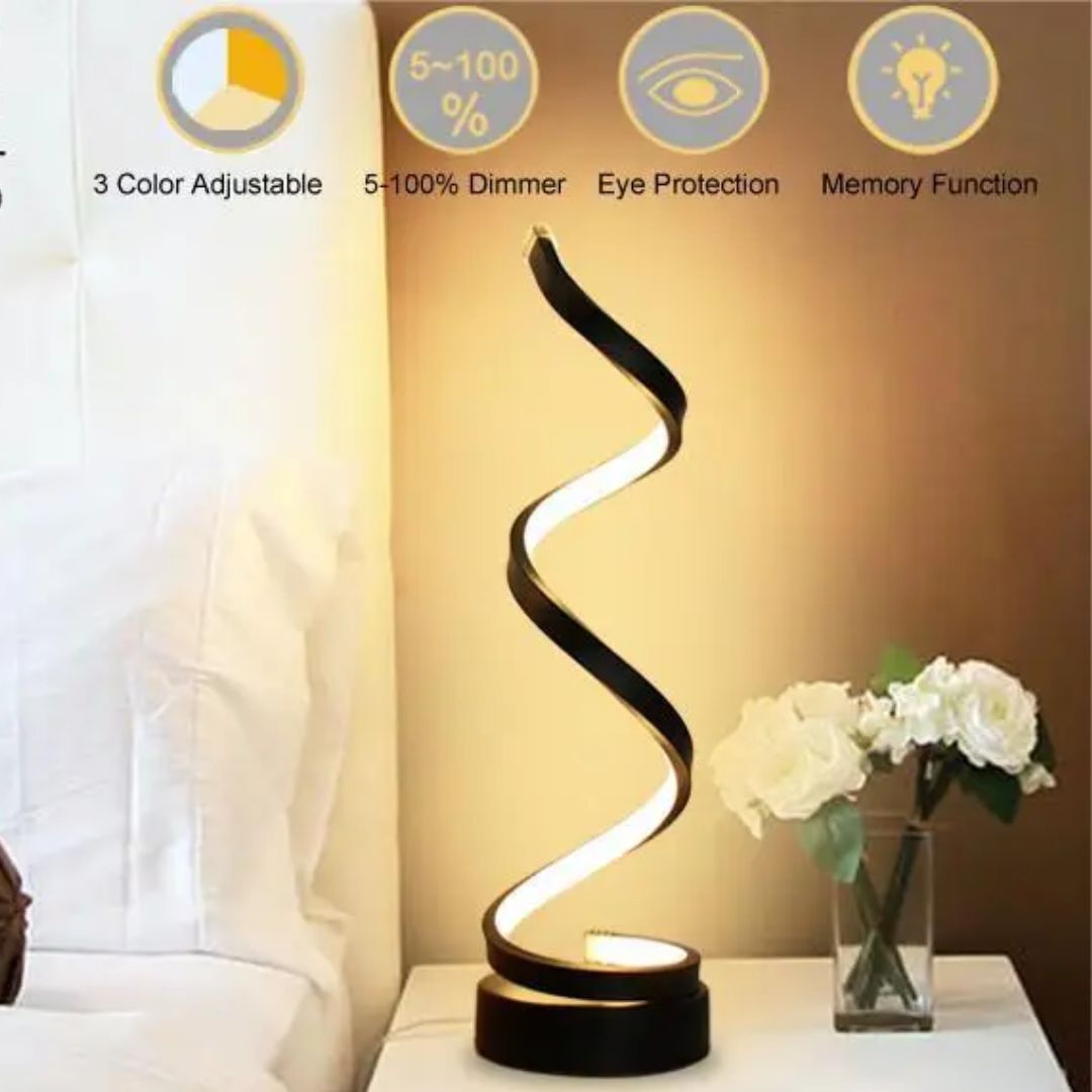 Spiral-LED-Tischlampe – Dimmbar mit Touchsteuerung