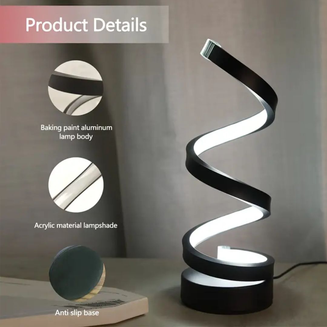 Spiral-LED-Tischlampe – Dimmbar mit Touchsteuerung