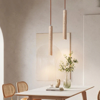 Travertin-LED-Pendelleuchte – Minimalistischer Wabi-Sabi-Stil, Warmweiß