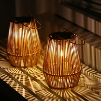 Handgewebte Solar-Gartenlaterne – Wasserdichtes Rattan-LED-Licht
