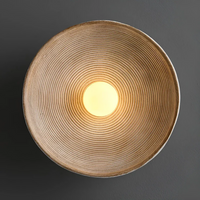 Runde Wandleuchte aus Glas & Harz – Wabi-Sabi-Stil, Dreifarbig